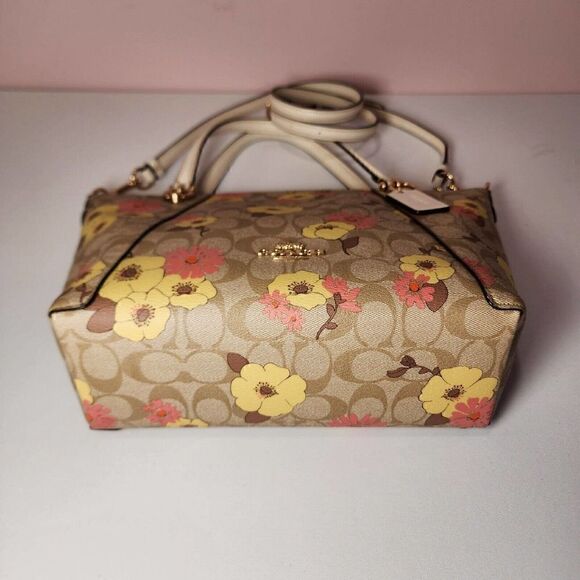NWT Coach CH546 Kacey Satchel In Signature Canvas With Floral Cluster Print - Picture 7 of 7